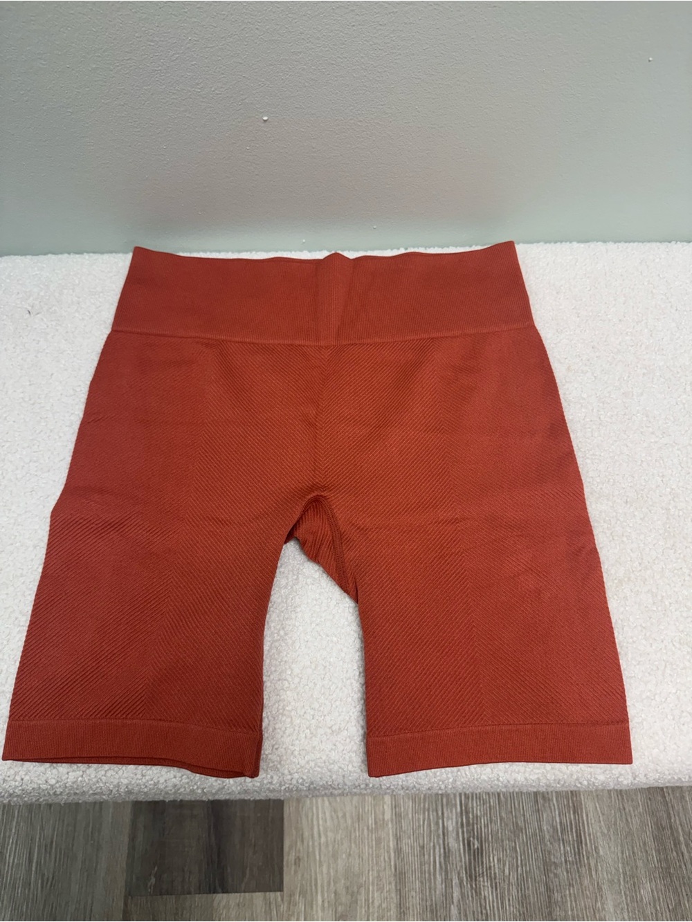 Seamless High-Waist Rust Orange Bike Shorts - Women